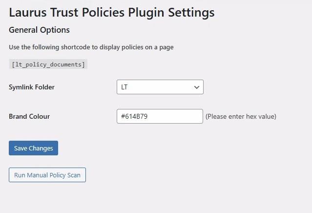 Back-end settings