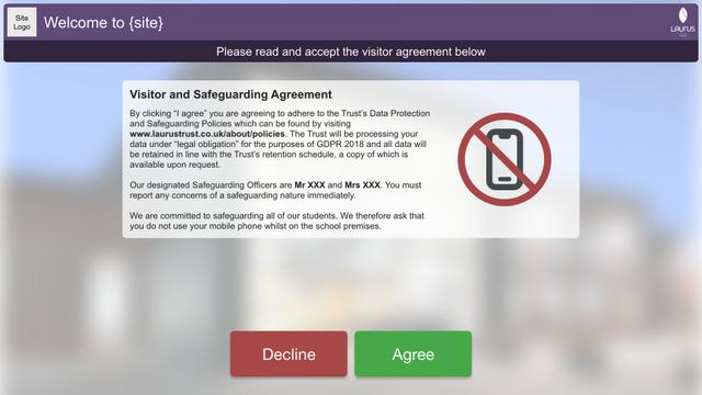 Sign-in Point visitor agreement